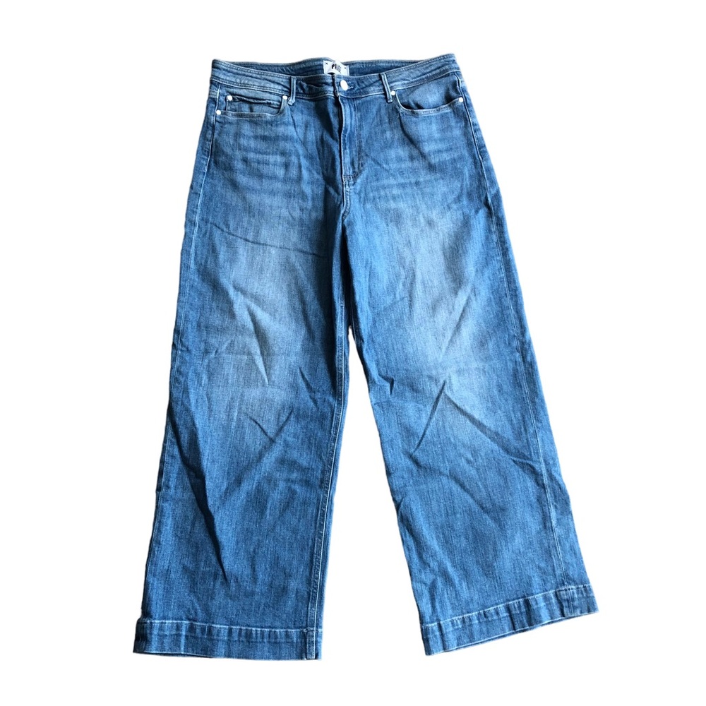 PAIGE - WOMEN'S 32 - BLUE DENIM NELLIE WIDE LEG JEAN